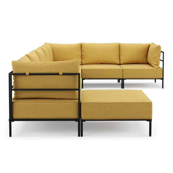 Ecksofa ETHAN Deluxe 6-Sitzer gelb