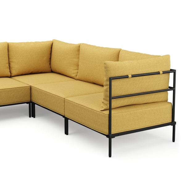 Ecksofa ETHAN Deluxe 6-Sitzer gelb