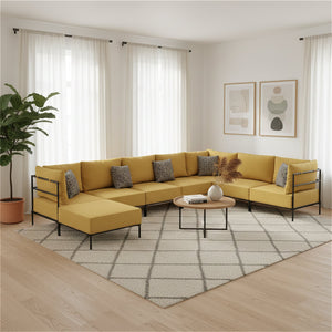 Ecksofa ETHAN Deluxe 6-Sitzer gelb