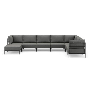 Ecksofa ETHAN Deluxe 6-Sitzer hellgrau