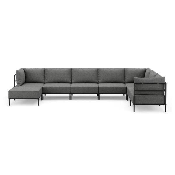Ecksofa ETHAN Deluxe 6-Sitzer hellgrau
