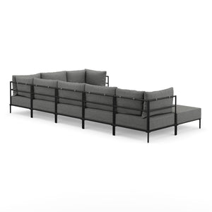 Ecksofa ETHAN Deluxe 6-Sitzer hellgrau