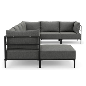 Ecksofa ETHAN Deluxe 6-Sitzer hellgrau