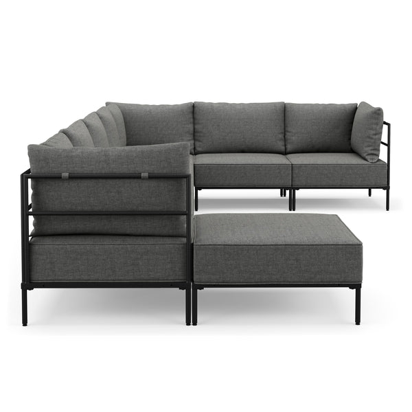 Ecksofa ETHAN Deluxe 6-Sitzer hellgrau