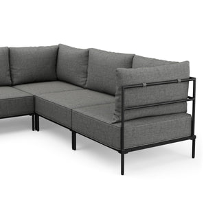 Ecksofa ETHAN Deluxe 6-Sitzer hellgrau