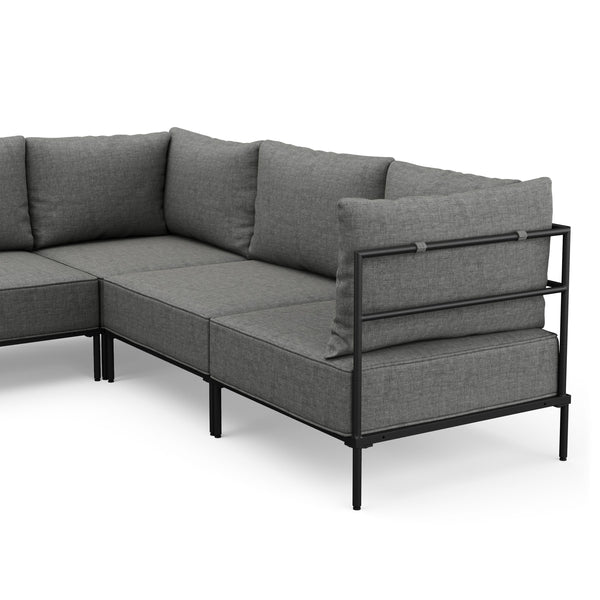 Ecksofa ETHAN Deluxe 6-Sitzer hellgrau
