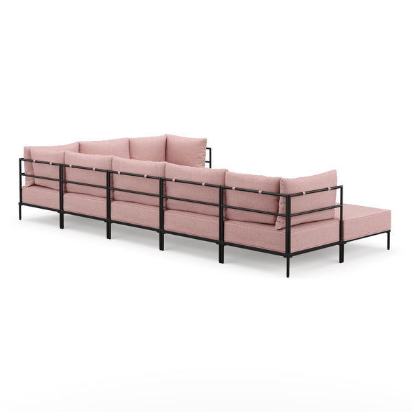 Ecksofa ETHAN Deluxe 6-Sitzer rosa