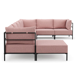 Ecksofa ETHAN Deluxe 6-Sitzer rosa