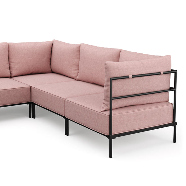 Ecksofa ETHAN Deluxe 6-Sitzer rosa