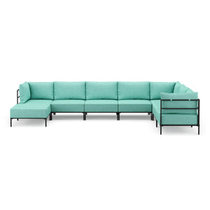 Ecksofa ETHAN Deluxe 6-Sitzer türkis