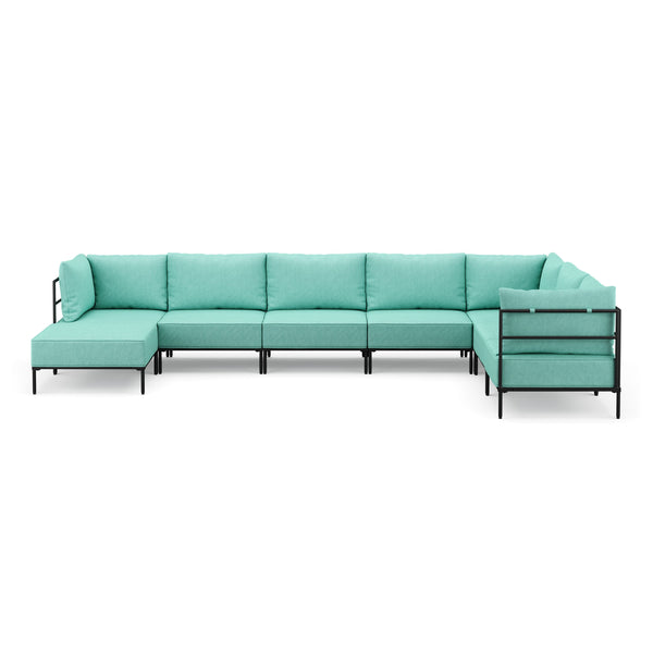 Ecksofa ETHAN Deluxe 6-Sitzer türkis
