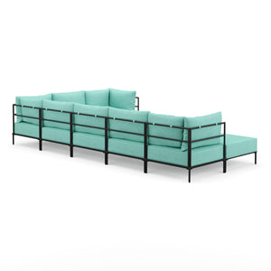 Ecksofa ETHAN Deluxe 6-Sitzer türkis