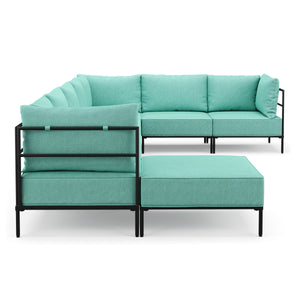 Ecksofa ETHAN Deluxe 6-Sitzer türkis