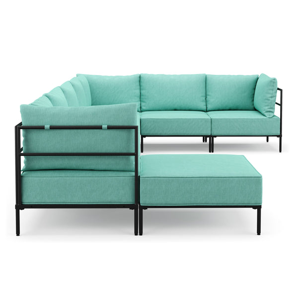 Ecksofa ETHAN Deluxe 6-Sitzer türkis