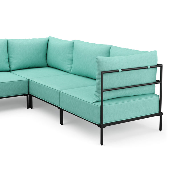 Ecksofa ETHAN Deluxe 6-Sitzer türkis