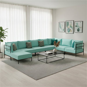 Ecksofa ETHAN Deluxe 6-Sitzer türkis