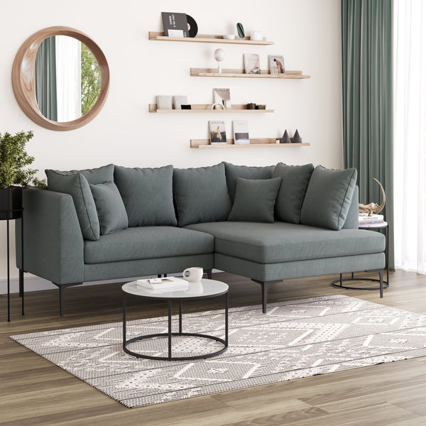 Ecksofa JOEY rechts dunkelgrün