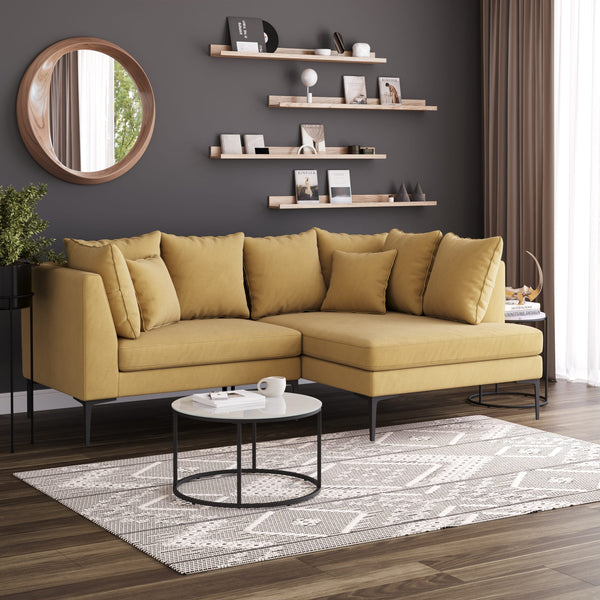 Ecksofa JOEY rechts gelb