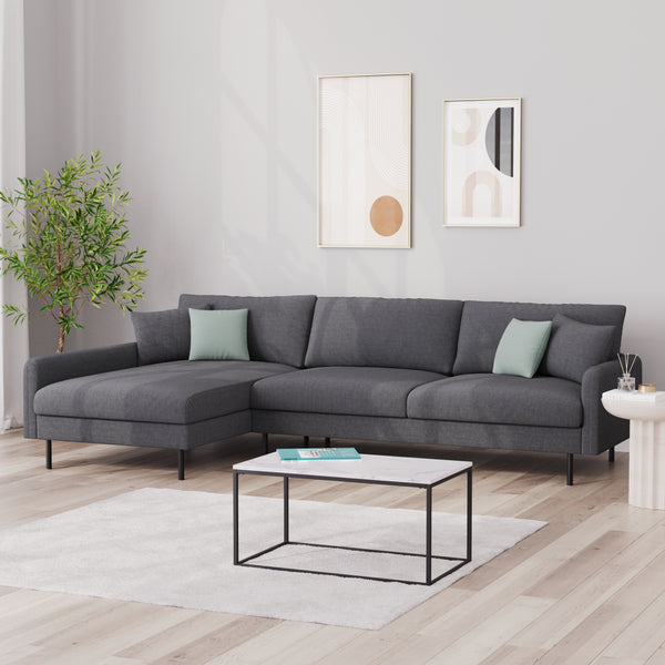 Ecksofa LEAH links anthrazit