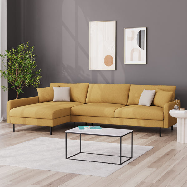 Ecksofa LEAH links gelb