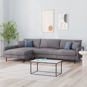 Ecksofa LEAH links grau
