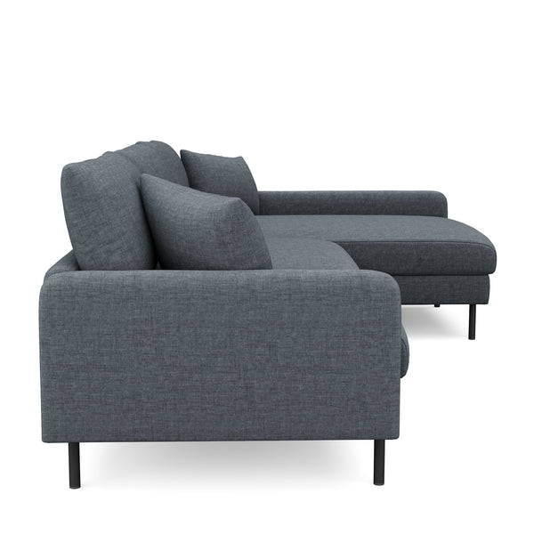 Ecksofa LEAH rechts anthrazit