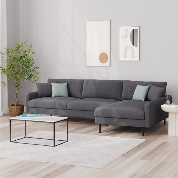 Ecksofa LEAH rechts anthrazit