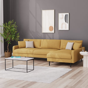 Ecksofa LEAH rechts gelb