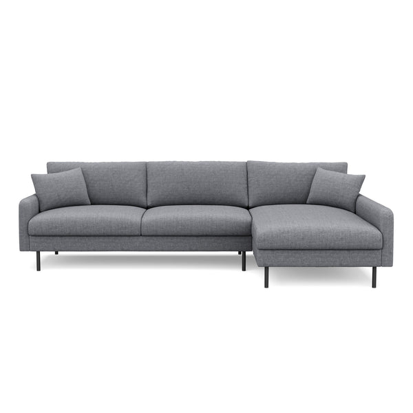 Ecksofa LEAH rechts grau