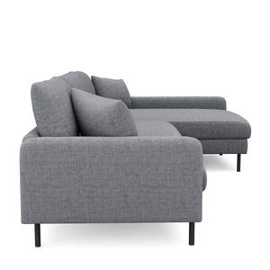Ecksofa LEAH rechts grau
