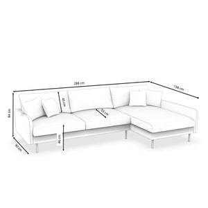 Ecksofa LEAH rechts grau