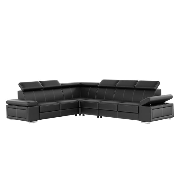 Ecksofa CRISTIANO (schwarz - links)