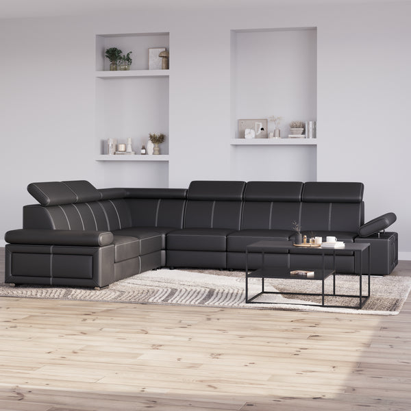 Ecksofa CRISTIANO (schwarz - links)