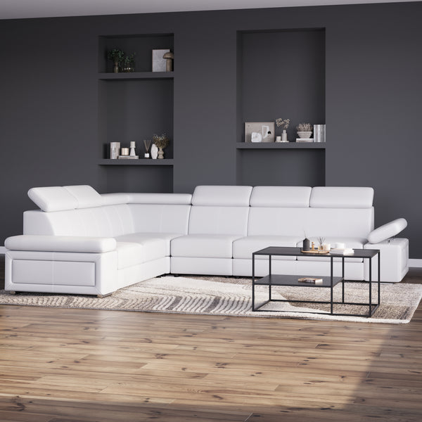 Ecksofa CRISTIANO (weiss - rechts)