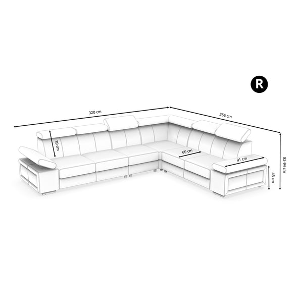 Ecksofa CRISTIANO (schwarz - links)