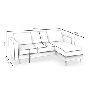Ecksofa DUKE rechts braun