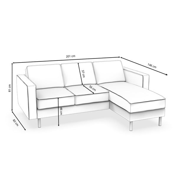 Ecksofa DUKE rechts braun
