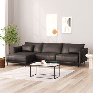 Ecksofa Leder ELVIS links anthrazit