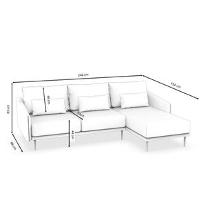 Ecksofa Leder LIV rechts braun
