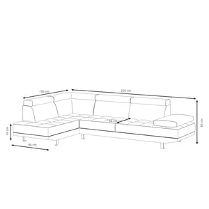 Ecksofa PHILIP links schwarz