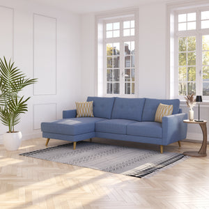 Ecksofa MANDY links blau