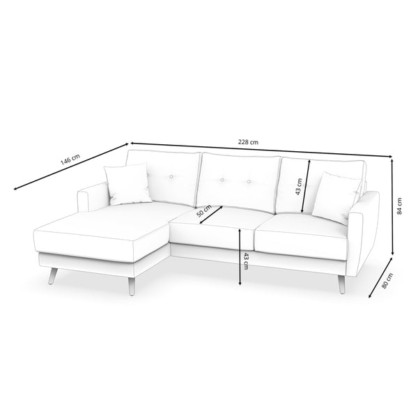 Ecksofa MANDY links grau
