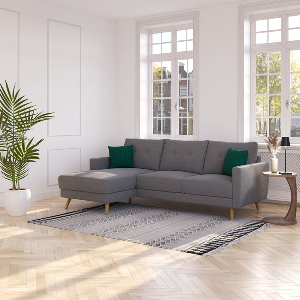 Ecksofa MANDY links grau