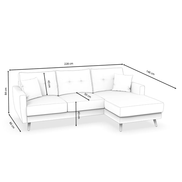 Ecksofa MANDY rechts anthrazit