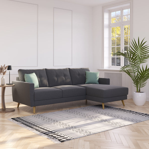 Ecksofa MANDY rechts anthrazit