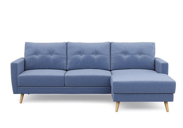 Ecksofa MANDY rechts blau