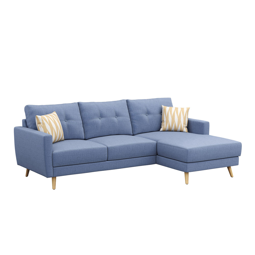 Divano angolare MANDY, lato destro, blu