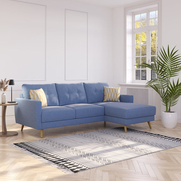 Ecksofa MANDY rechts blau