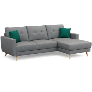 Ecksofa MANDY rechts grau