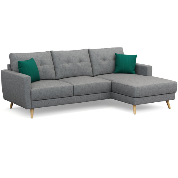 Ecksofa MANDY rechts grau